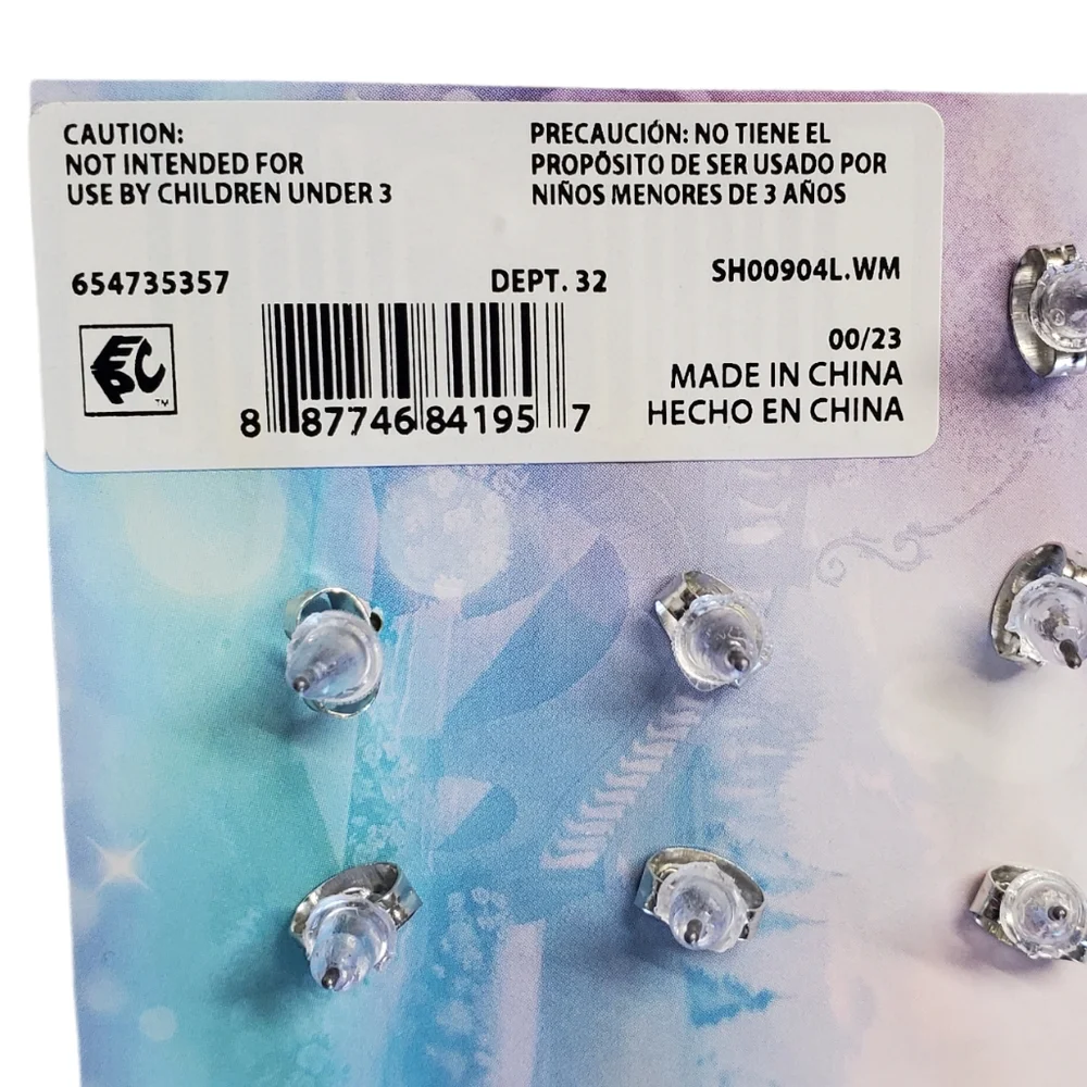 NEW Disney Princess 16 Piece Stud Set & 5 Hair Bow Set